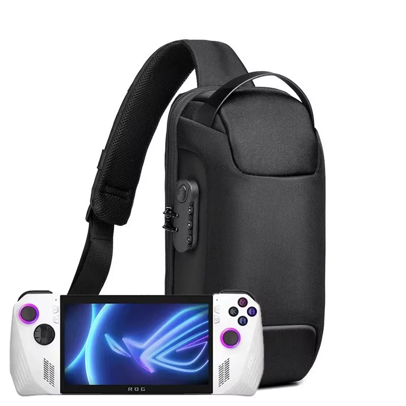 Sac à dos à bandoulière inclinée absorbant les chocs pour ASUS ROG Ally, avec poches, sac de rangeme