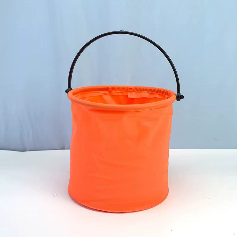 Seau pliable 1 pièce pour la plage et l'extérieur, avec poignée en silicone durable, pour le camping