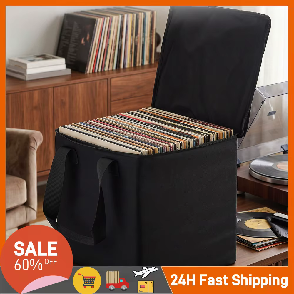 Sac de rangement pour disques vinyles de 12 pouces, peut contenir jusqu'à 50 disques LP, organisateu