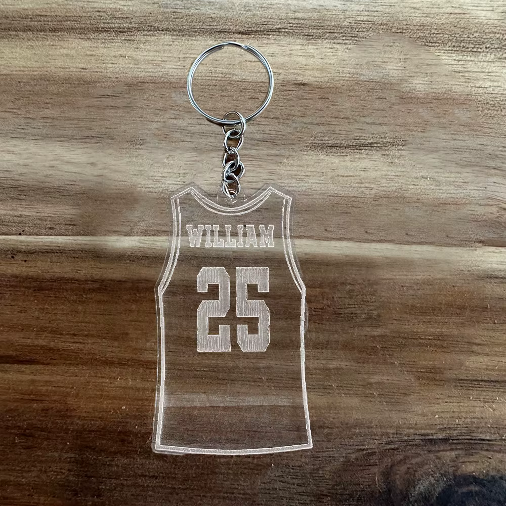 Porte-clés en jersey personnalisable, personnalisé avec nom et numéro, parfait pour les fans de spor