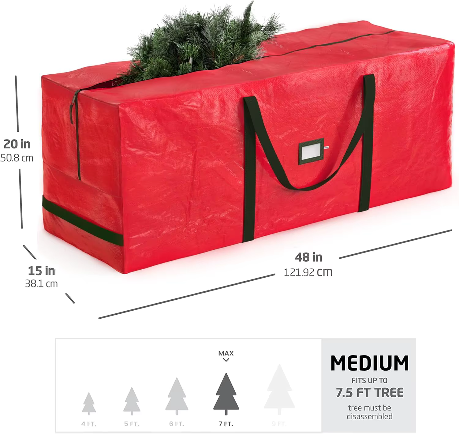 Sac de rangement pour arbre de noël jusqu'à s'adapte aux arbres artificiels de 9 pieds, sac en plast