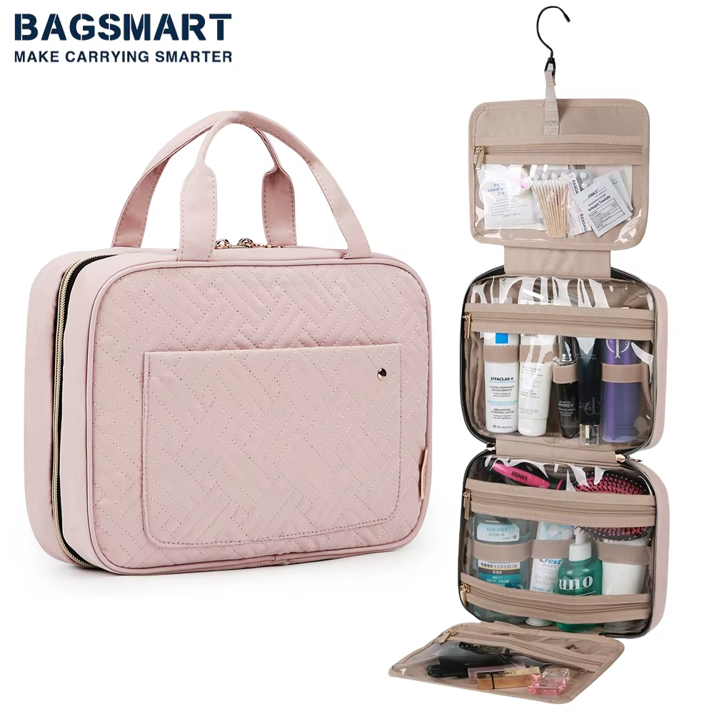 BAGSMART bolsos de maquillaje Sac de rangement de voyage,organisateur de voyage, sac de toilette sus