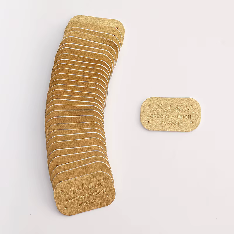 Étiquettes en cuir PU avec lettres faites à la main, artisanat de couture, pour sacs à vêtements fai