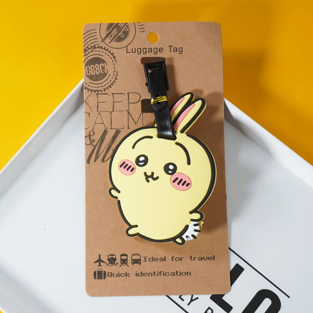 Étiquette de bagage Kawaii Chiikawa - Étiquette de dessin animé mignonne Usagi/Hachiware, porte-adre
