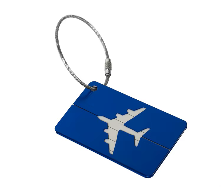 Étiquette de bagage en alliage d'aluminium avec nom, étiquette d'identification pour bagages de voya