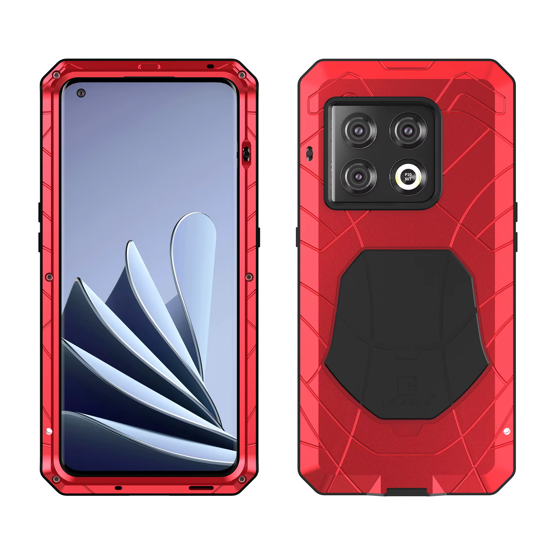 Imatch Coque de Protection robuste pour Oneplus 11 10 9 9R 8 7 7T Pro, armure Doom métallique en alu