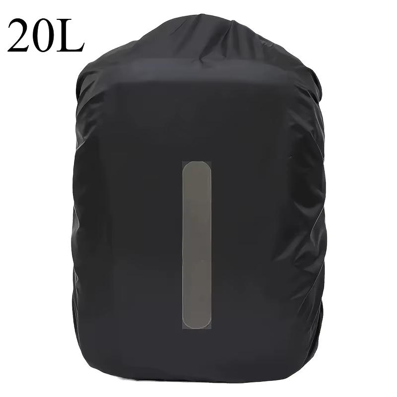 Sac à dos pliable noir 20-70L avec bande réfléchissante, idéal pour la randonnée, l'alpinisme, l'éco
