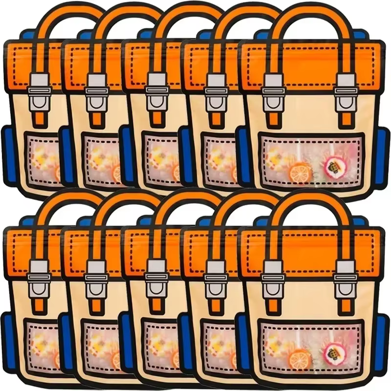 Sacs à collation auto-scellants de dessin animé, 30/2 pièces, cartable en forme de Biscuit, bonbons,