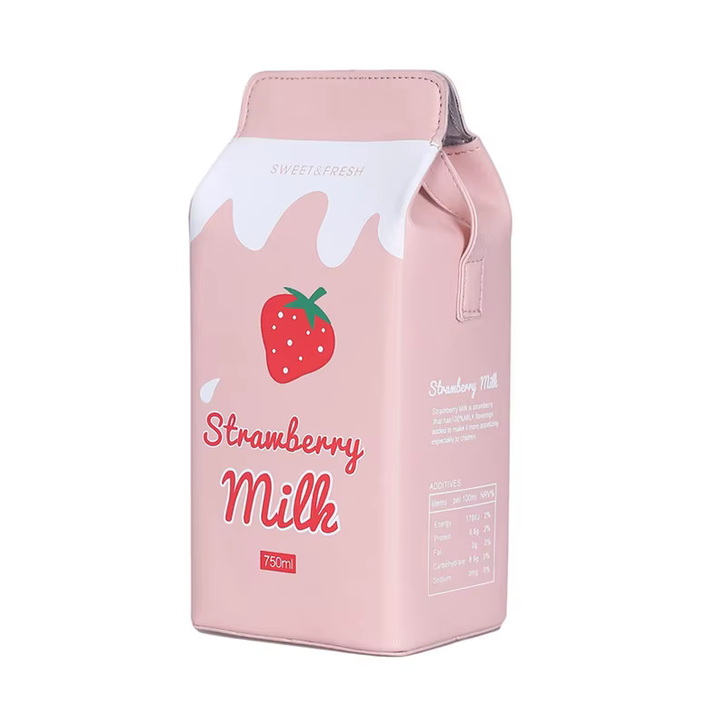 Fraise mignon Sac de lait PU sacs à bandoulière pour femmes sacs à bandoulière Sac de téléphone sac 