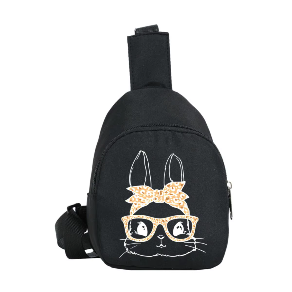 Sacs de poitrine pour enfants à imprimé léopard et lapin de Pâques, mini sac bandoulière de voyage q