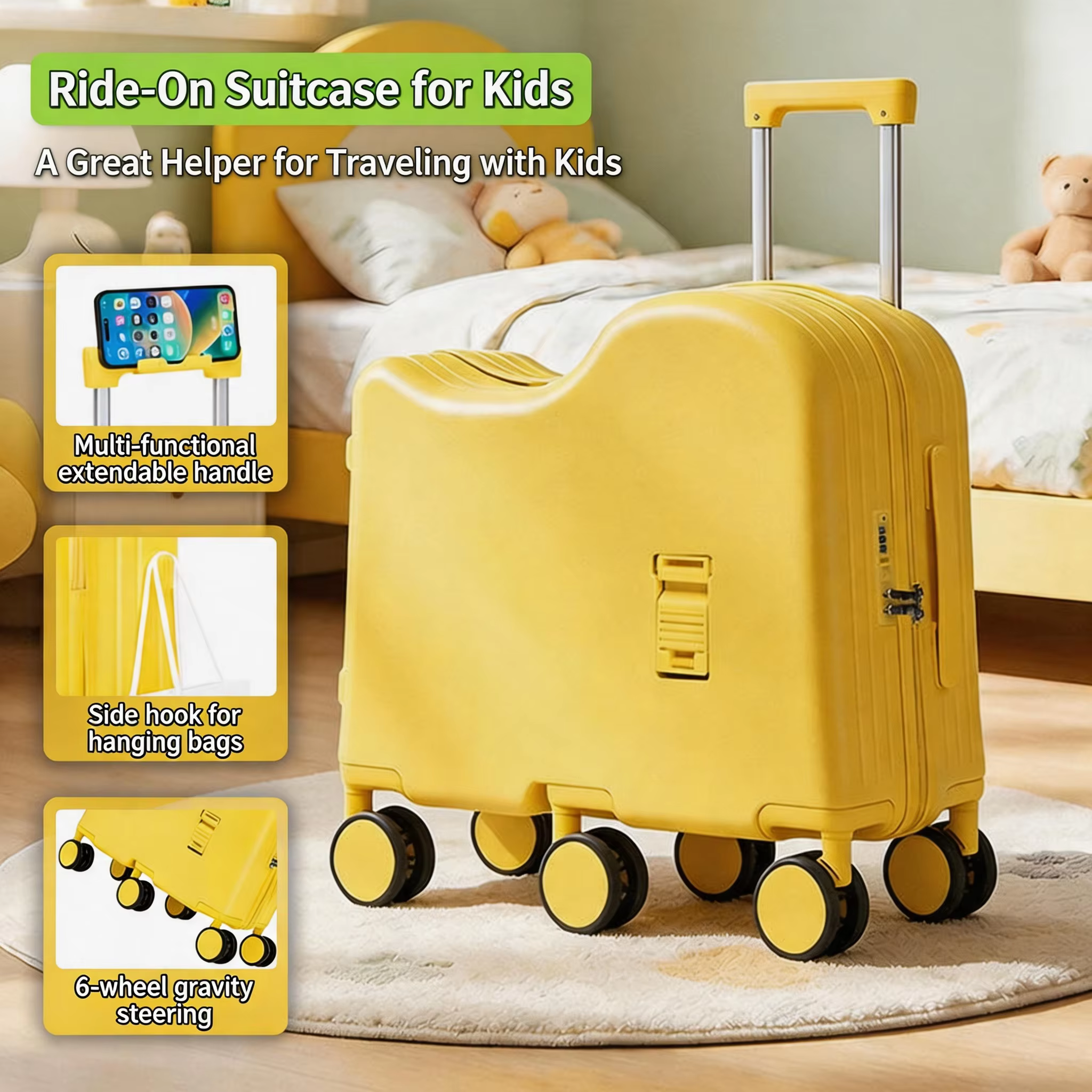 Nouvelle valise à roulettes pour enfants 2026, mini valise de voyage à code pour garçons et filles, 