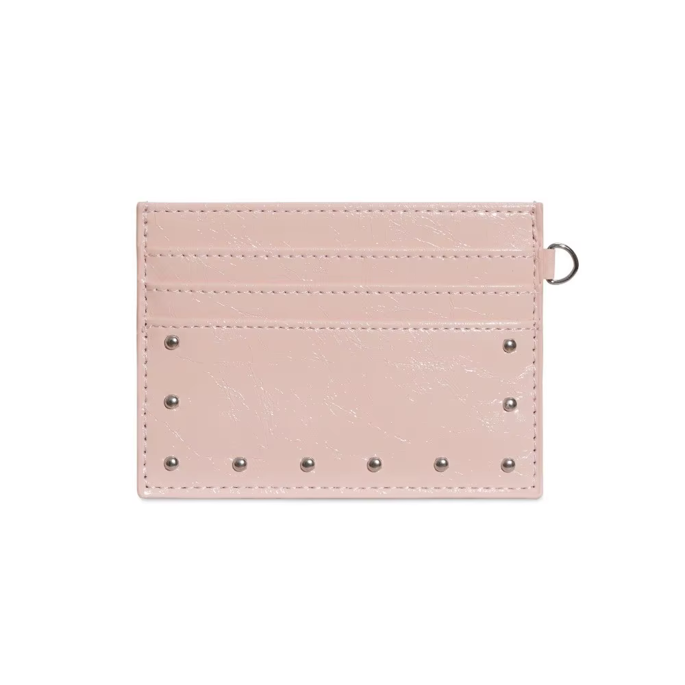 Portefeuille compact ultra-fin en cuir craquelé, mini format, plusieurs fentes, porte-cartes à rivet