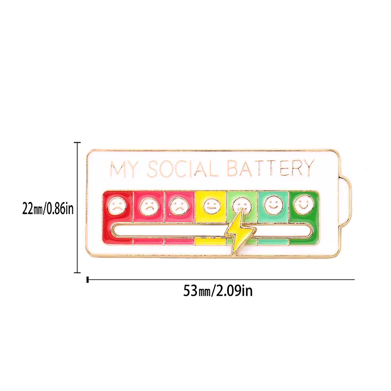 Broche en métal de conversion d'humeur, peut glisser, ma personnalité ATOUS UDE, batterie sociale, b