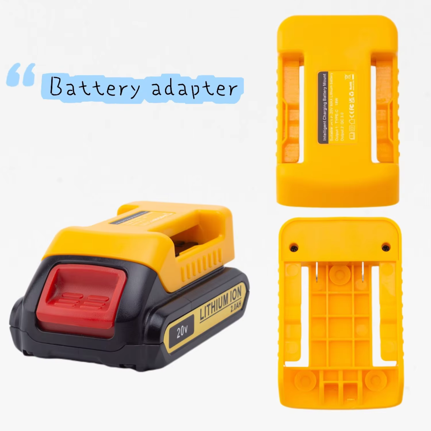 Adaptateur d'alimentation pour batterie DeWalt 20V Lithium-Ion, accessoires pour outils, avec alimen