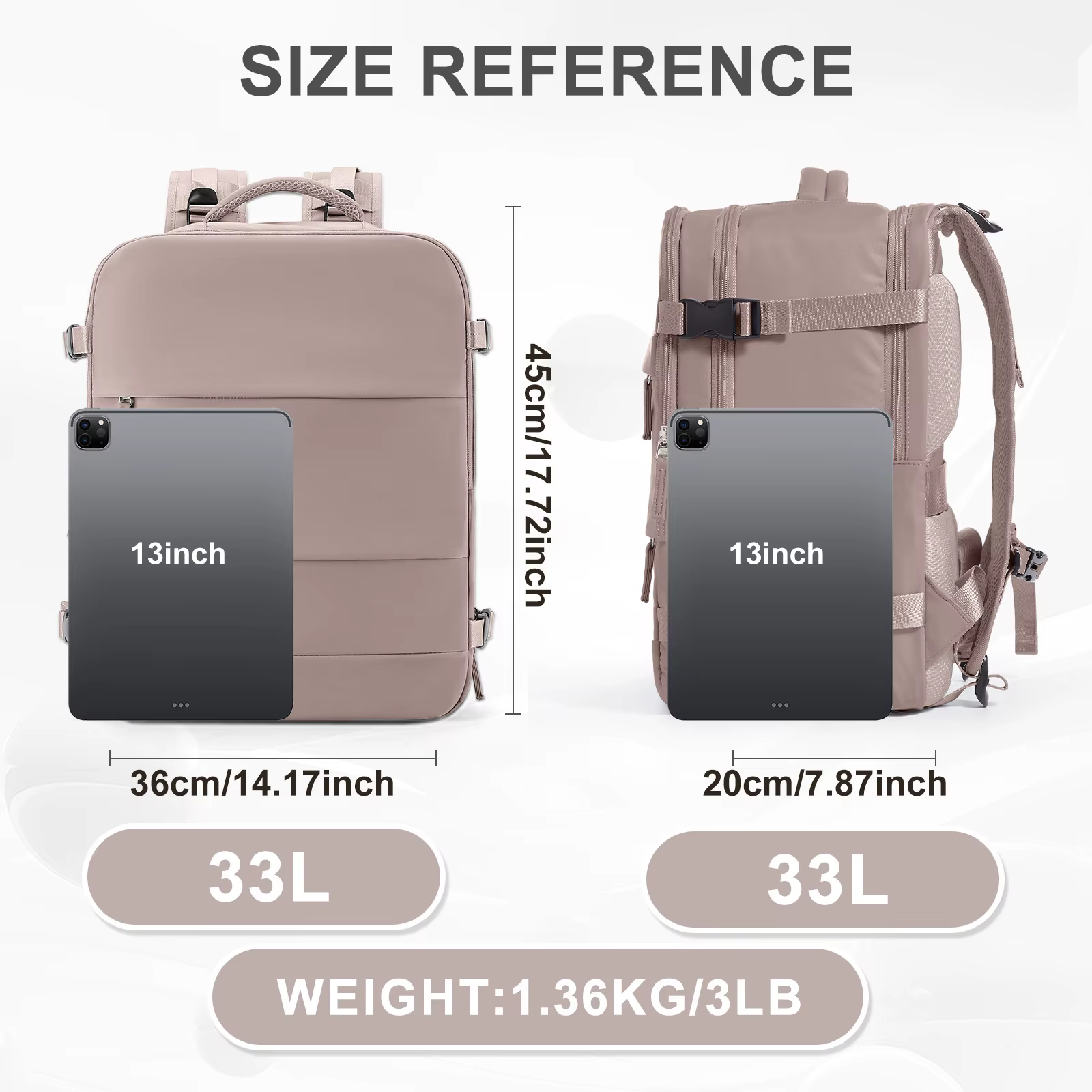 Easyjet 45x36x20 sacs de cabine sous le siège sac à dos de voyage, sac à dos à main multi-compartime