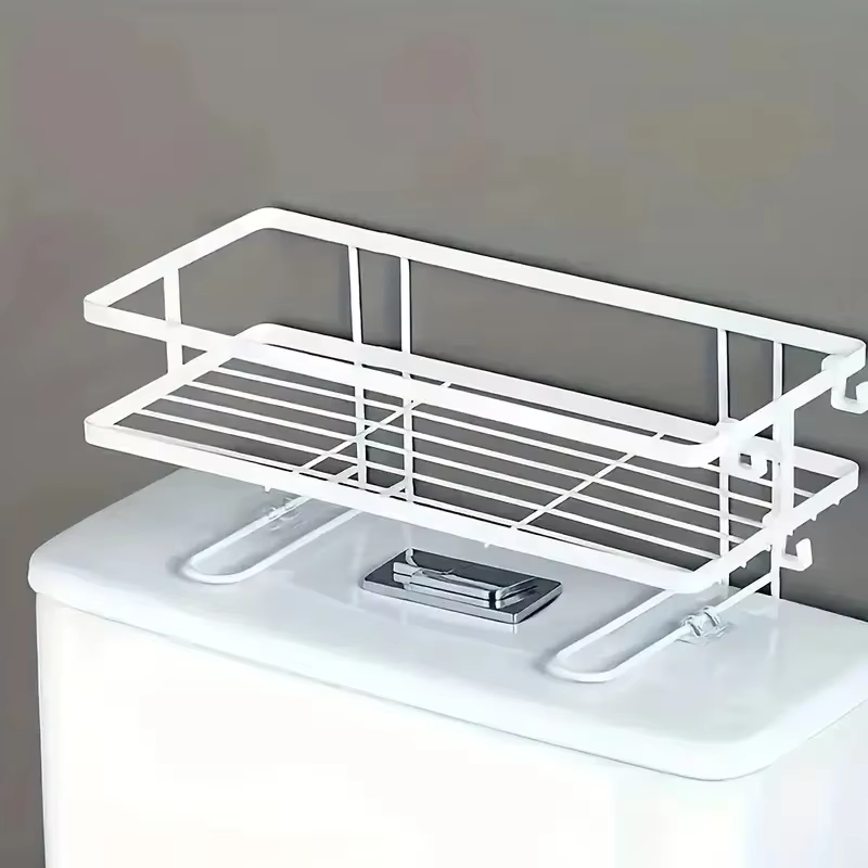 Étagère de rangement au-dessus des toilettes - Organiseur de salle de bain à 3 niveaux, rangement ga