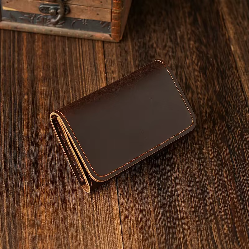 Porte-carte Vintage en cuir véritable pour hommes, petit portefeuille, Mini sac à main pour hommes, 