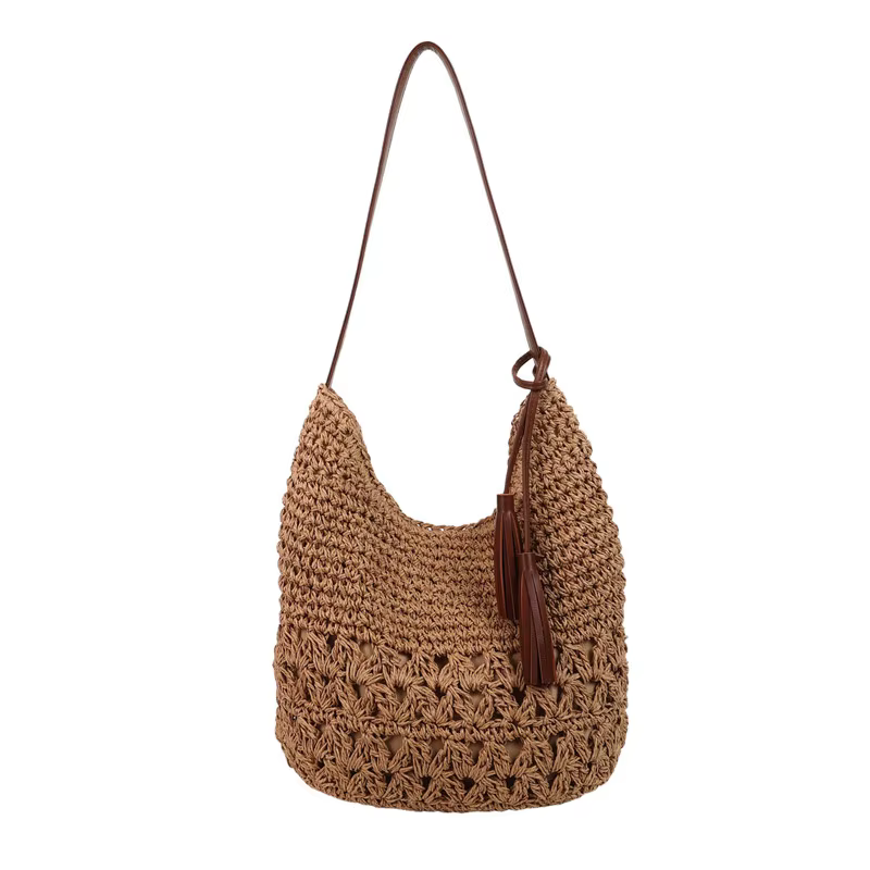 Sac fourre-tout décontracté polyvalent en tissu ajouré pour les vacances à la plage 2026 – Nouveau b