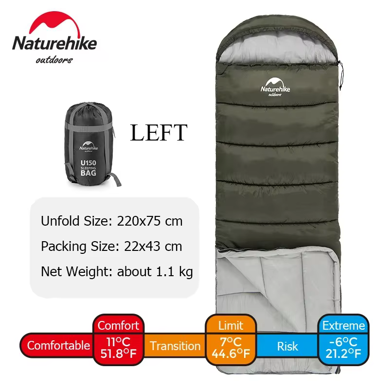 Natureifa-Sac de couchage ultraléger, enveloppe portable compacte, couette en coton, voyage en plein