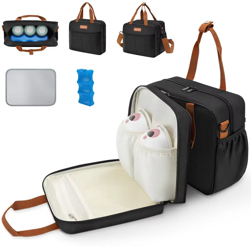 Sac de tire-lait détachable avec sac de glace, sac de voyage Portable à Double couche pour refroidis