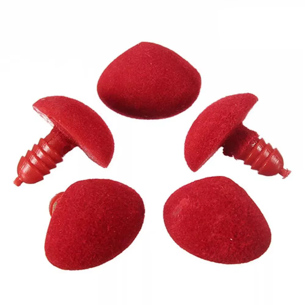Accessoires 12*15mm Boutons de nez en velours rose, rouge, noir, marron, Boutons de nez de sécurité,