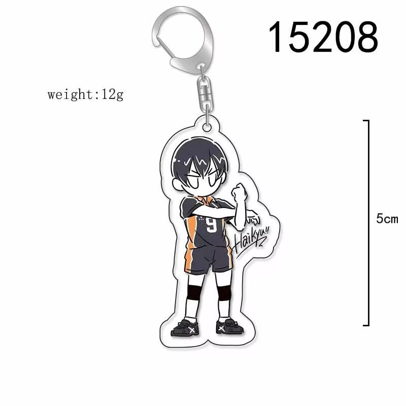 Porte-clés en acrylique pour sac d'école, thème Volleyball Boys, avec personnage de dessin animé Tob