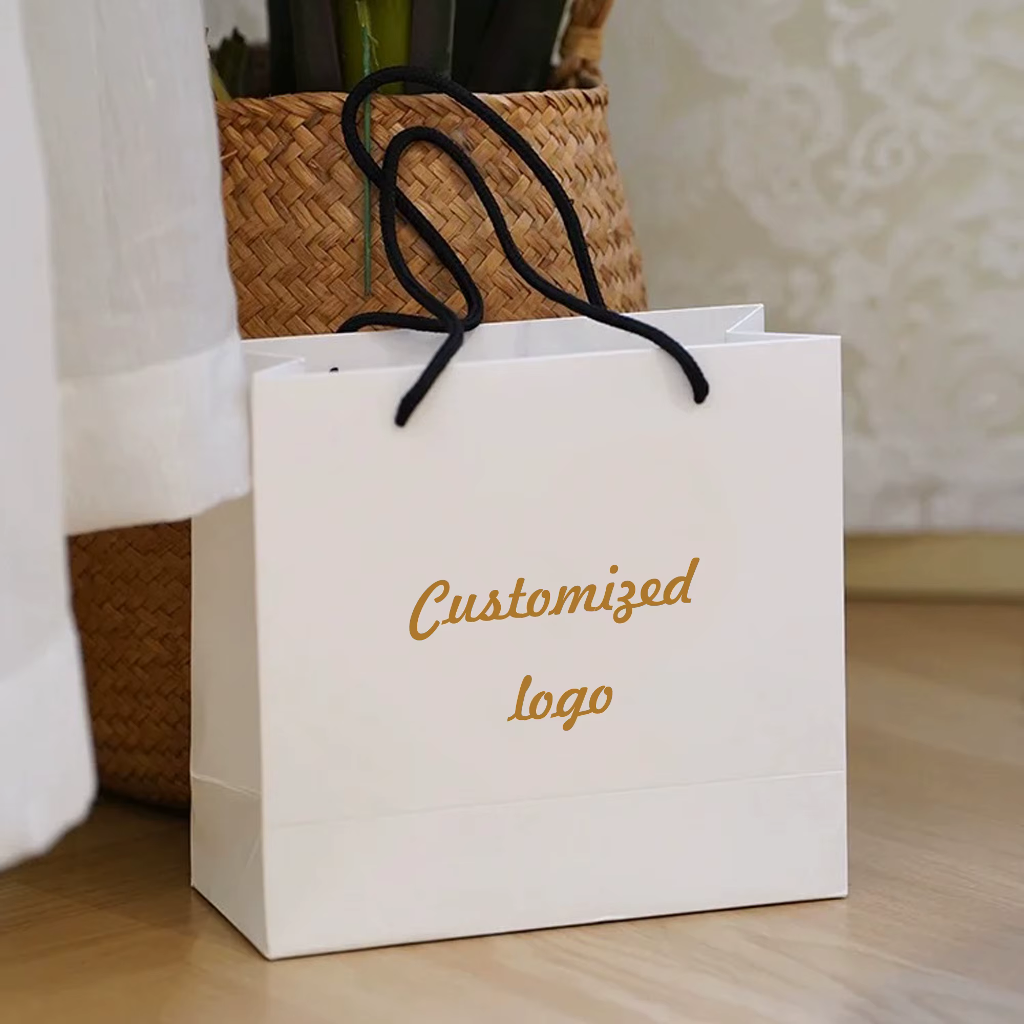 Sac en papier de 250g, logo personnalisé, impression d'image personnalisée, sac à main, sac cadeau, 