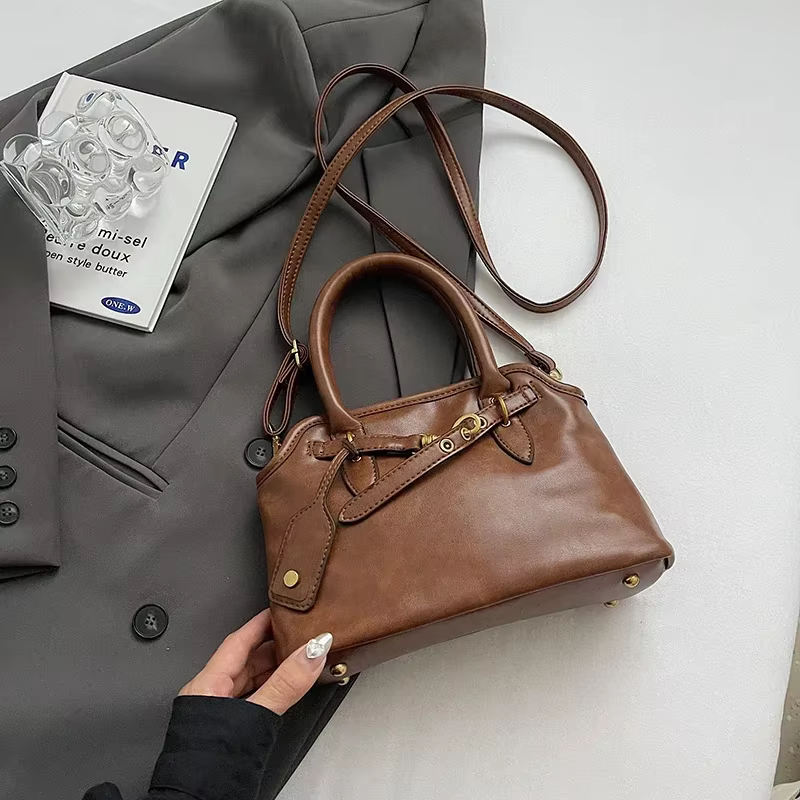 LEFTSIDE – sac fourre-tout rétro en cuir PU pour femmes, tendance hiver 2025, nouvelle mode Y2K, sac