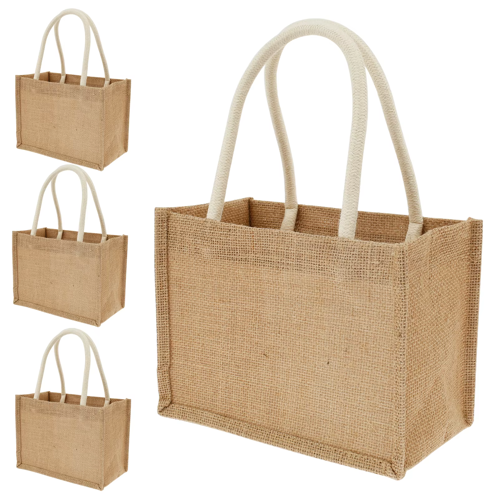 Sacs fourre-tout en toile de Jute pour femmes, Mini sac de courses, sac de rangement de voyage, sacs
