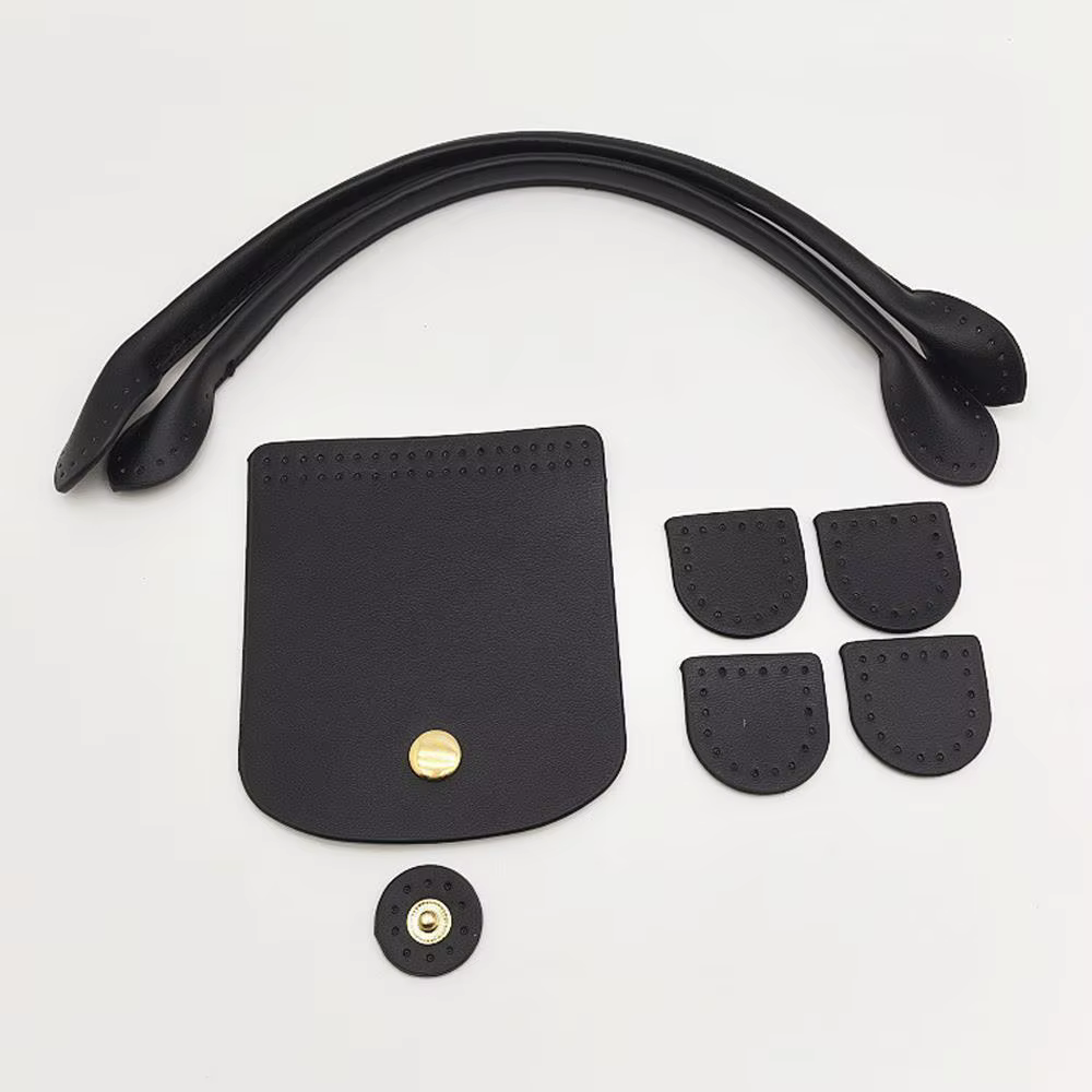 1 ensemble de sangles de sac en cuir Pu, pièce de sac à main en tricot, accessoires de sac en Croche
