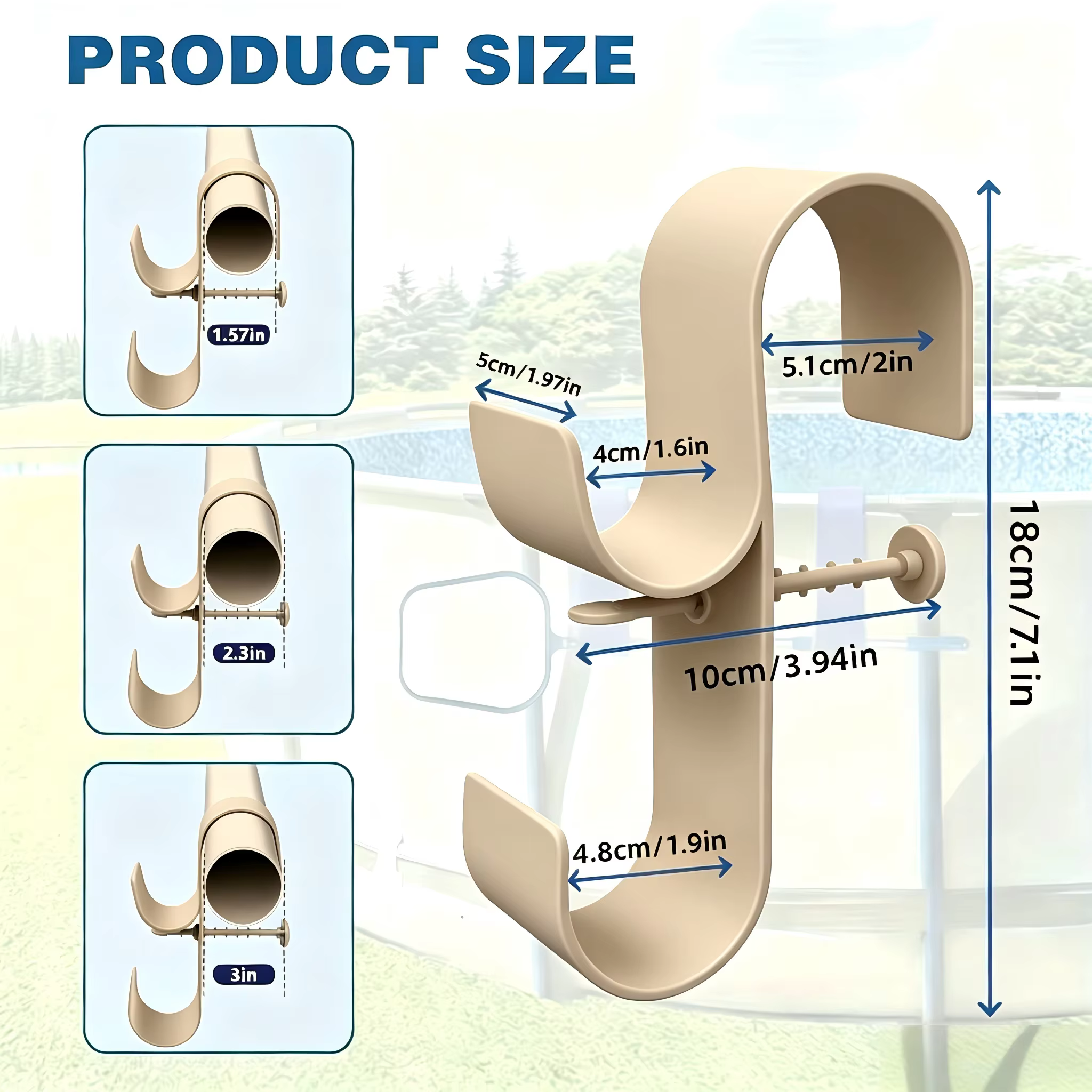 Support de poteau de piscine réglable, fabriqué en plastique durable, adapté aux piscines hors sol e