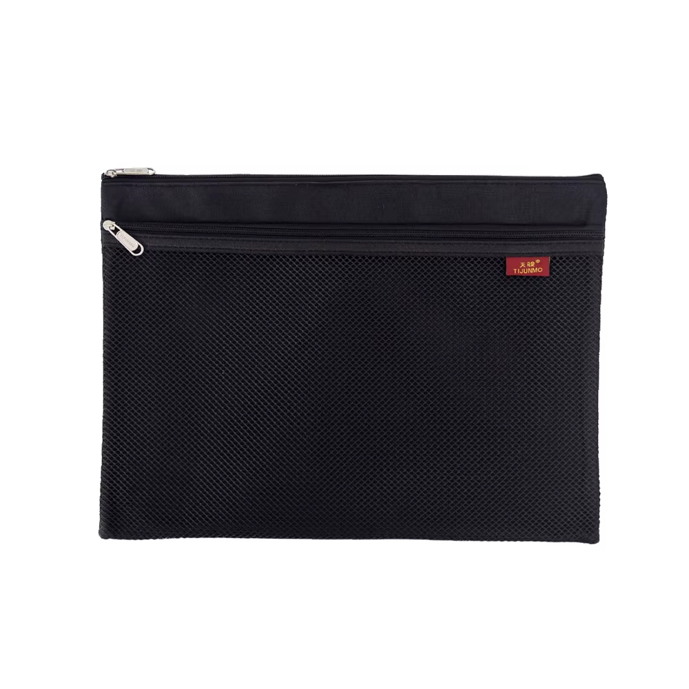 Portefeuille à fermeture éclair pour documents, sac à documents, dossier, stockage de documents, gri