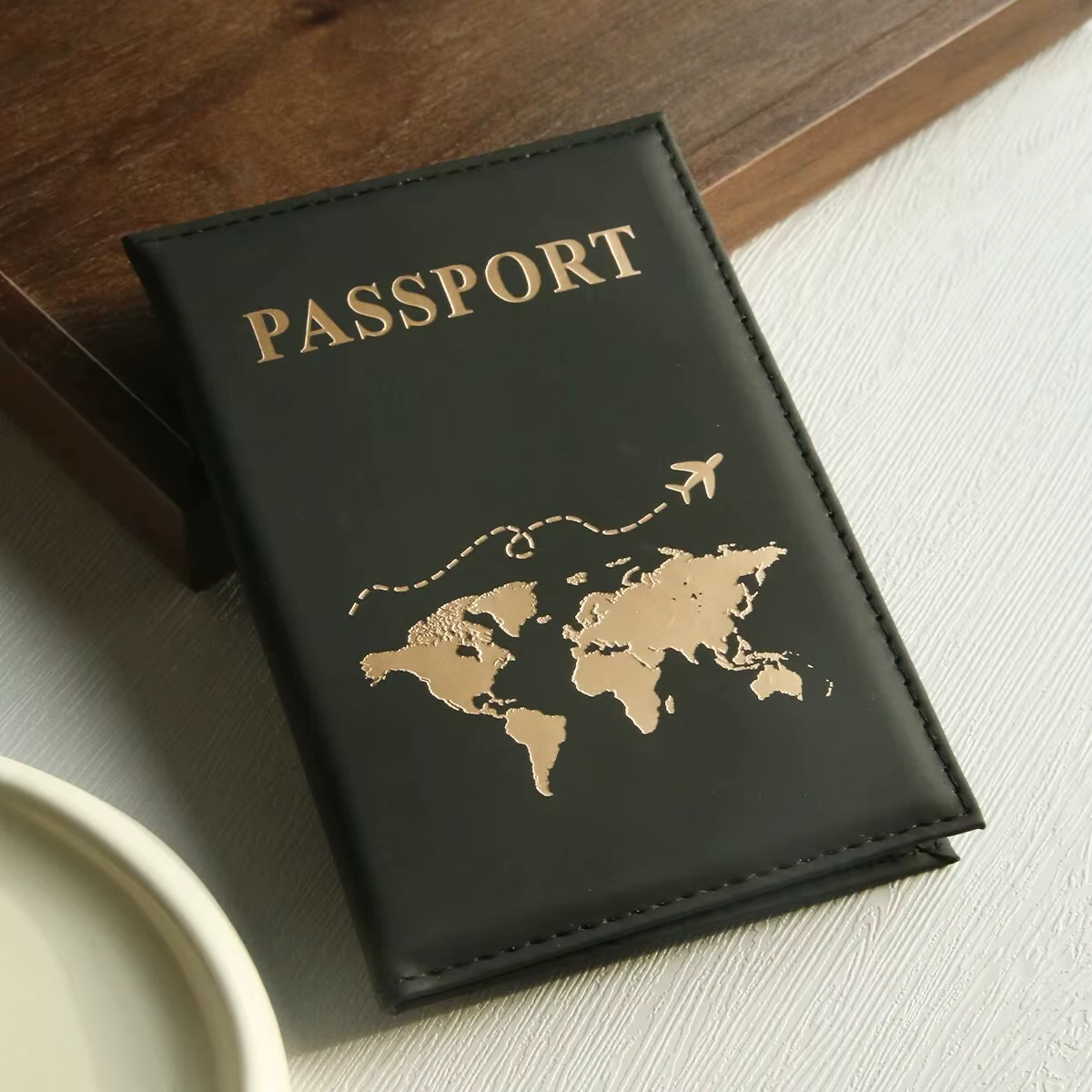 Couverture de passeport, porte-passeport, organisateur de carte du monde, étui de protection pour ca