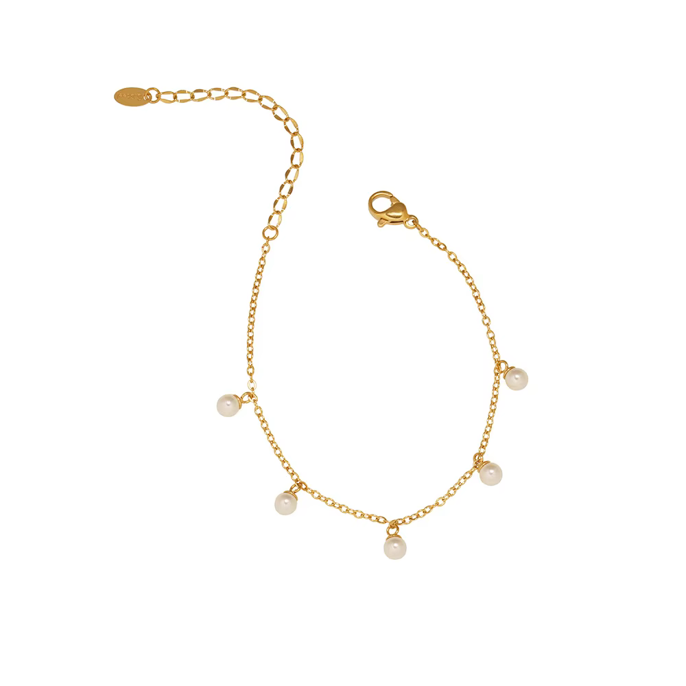 Amaiyllis-Bracelet minimaliste en or 18 carats pour femme, petit pendentif en perle, accessoires de 