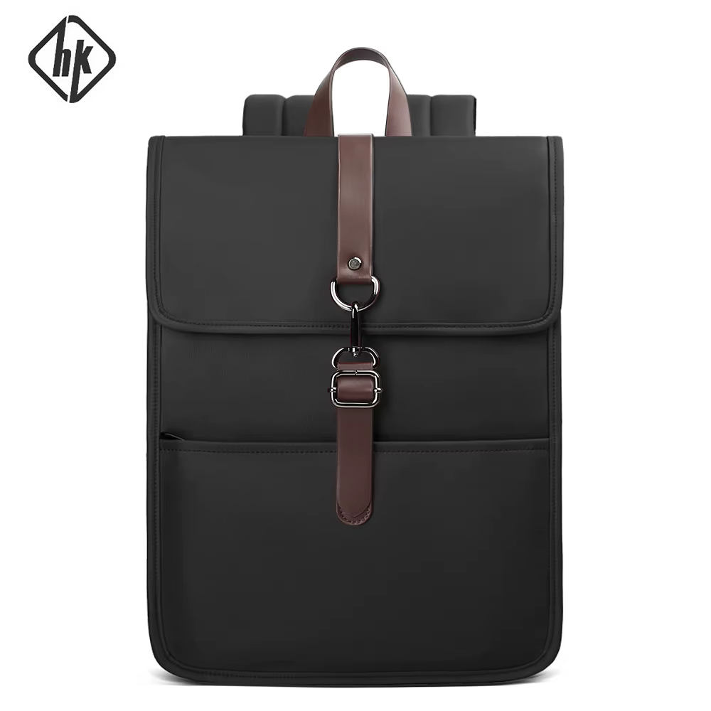 HK classique affaires sac à dos pour hommes décontracté 15.6 pouces pochette d'ordinateur avec USB é