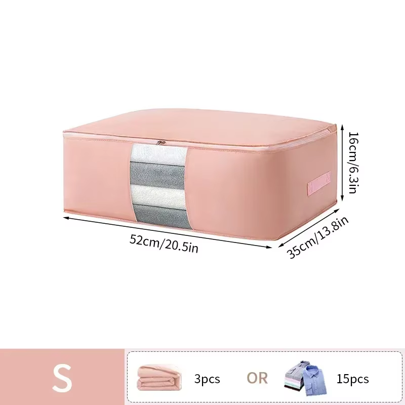 Sac de rangement de vêtements pliable courtepointes visuels organiser des cas avec poignée couvertur