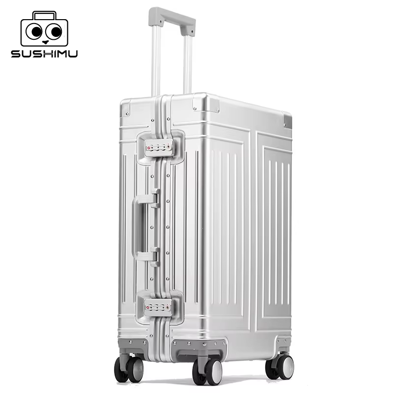 Valise de Voyage en Alliage d'Aluminium-Magnésium, Bagage à Roulettes, 20/100% Pouces, Cabine à Main