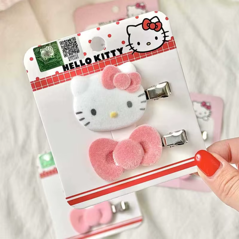 Accessoire pour cheveux Sanrio authentique, motif fille mignonne de dessin animé, pince à cheveux as