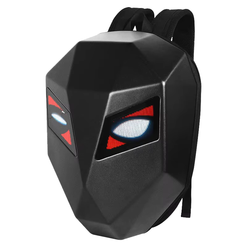 Sac polochon pour moto, sac à dos d'équitation, contrôle par application Bluetooth, motif yeux LED, 