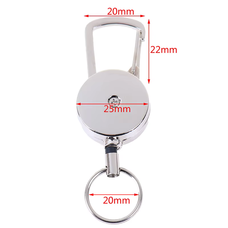 [SS] 1 porte-clés rétractable avec clip mousqueton, s'étend jusqu'à 50 cm, porte-clés portable anti-