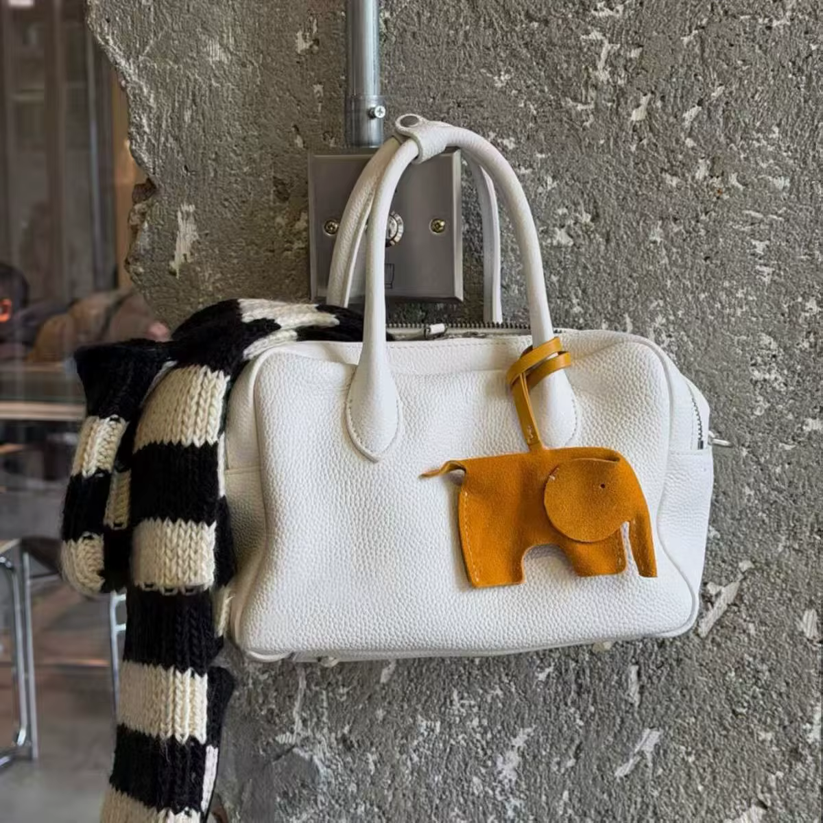 Sac Bowling Jaune Texture Litchi Printemps-Été 2026, Sac à Main Polyvalent pour Femme, Porté Épaule 