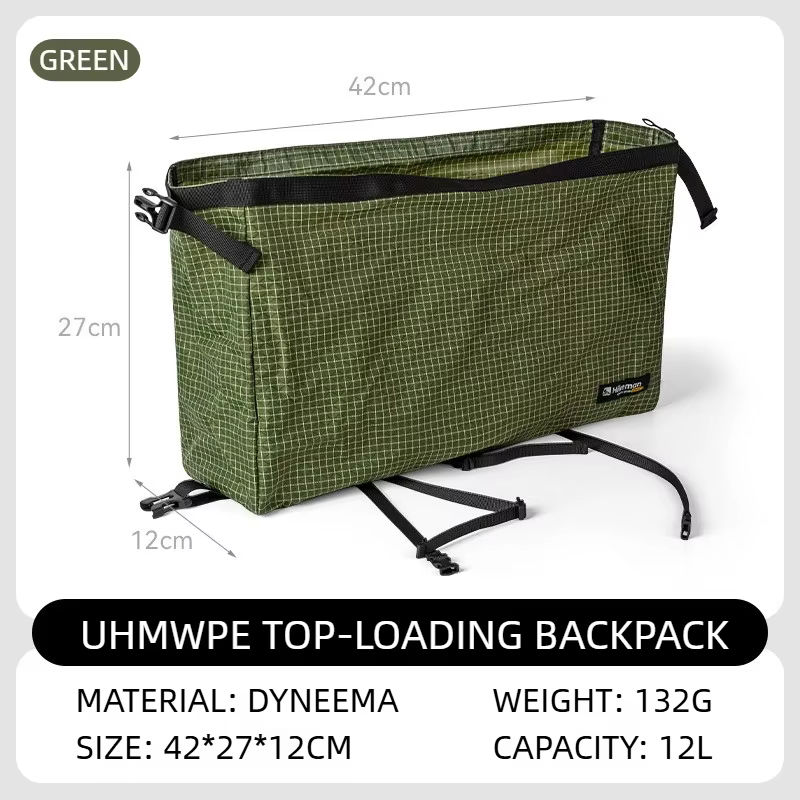 Sac à dos HIKEMAN ultraléger en Dyneema, pochette d'extension imperméable, sac de rangement externe 