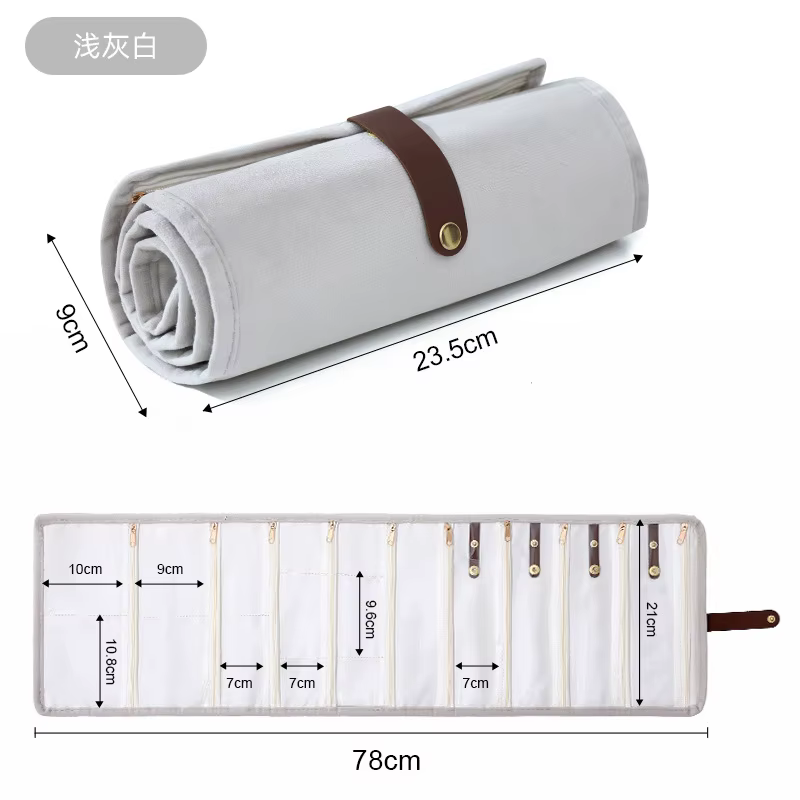 Sac de rangement pour bijoux en velours, sac de rangement multi-couches pour boucles d'oreilles et c
