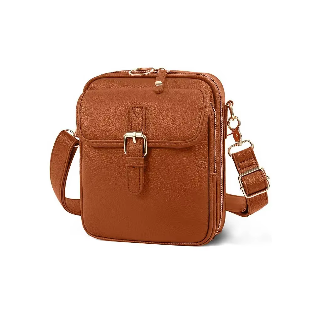 Mini sac messager en cuir pour femmes, grande capacité, antivol, sac à bandoulière en PU, couleur un