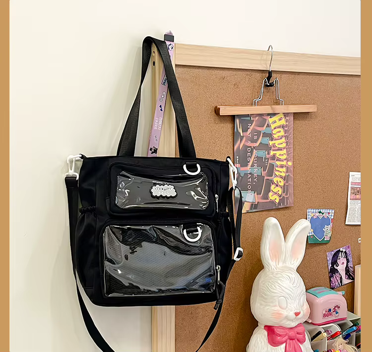 Nouveau sac Ulzzang Ita Y2K pour fille, sac bandoulière grande capacité, sac à l'épaule pour exposit