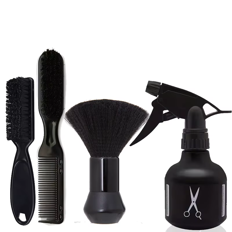 Kit de barbier professionnel, brosse pour cheveux et barbe, peigne coiffant et flacon pulvérisateur 