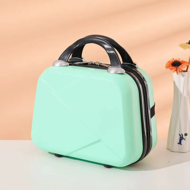 Sac de maquillage de voyage pour femmes de 14 pouces, mini valise compacte en plastique ABS, design 