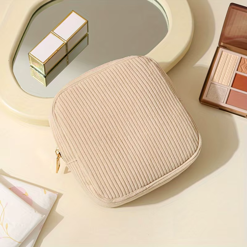 Sacs de maquillage compacts pour voyage, avec fermetures éclair, rangement pour écouteurs, compartim