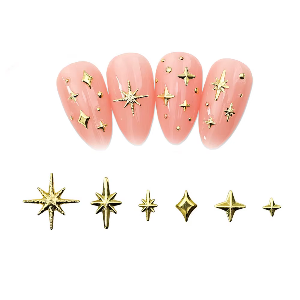 100 pièces Starlight accessoires ongles Rivet goujons or/argent étoiles lumière Nail Art breloques a