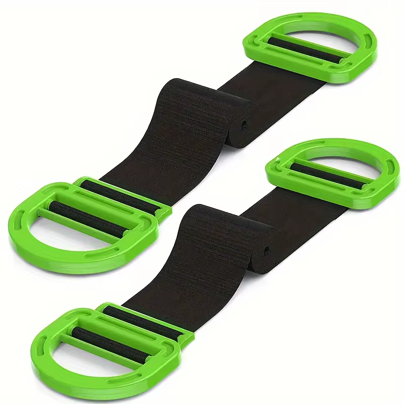 Sangles de levage pour meubles robustes en 2 pièces - poignée en plastique vert et tissu noir avec b